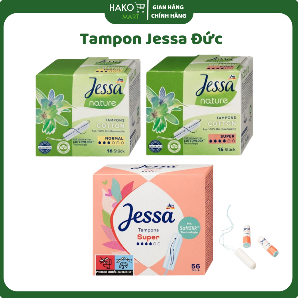 Tampon Jessa Đức Đủ Các Size 3 Giọt - 4 Giọt