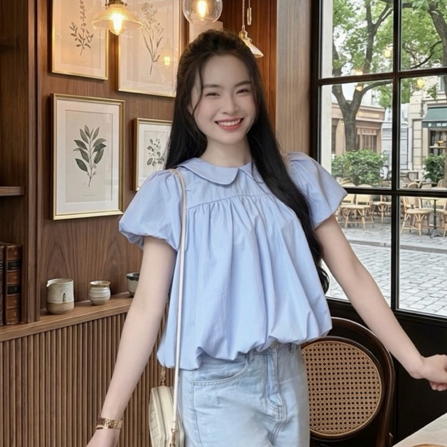 Áo kiểu babydoll dáng bí tiểu thư bánh bèo xinh xắn