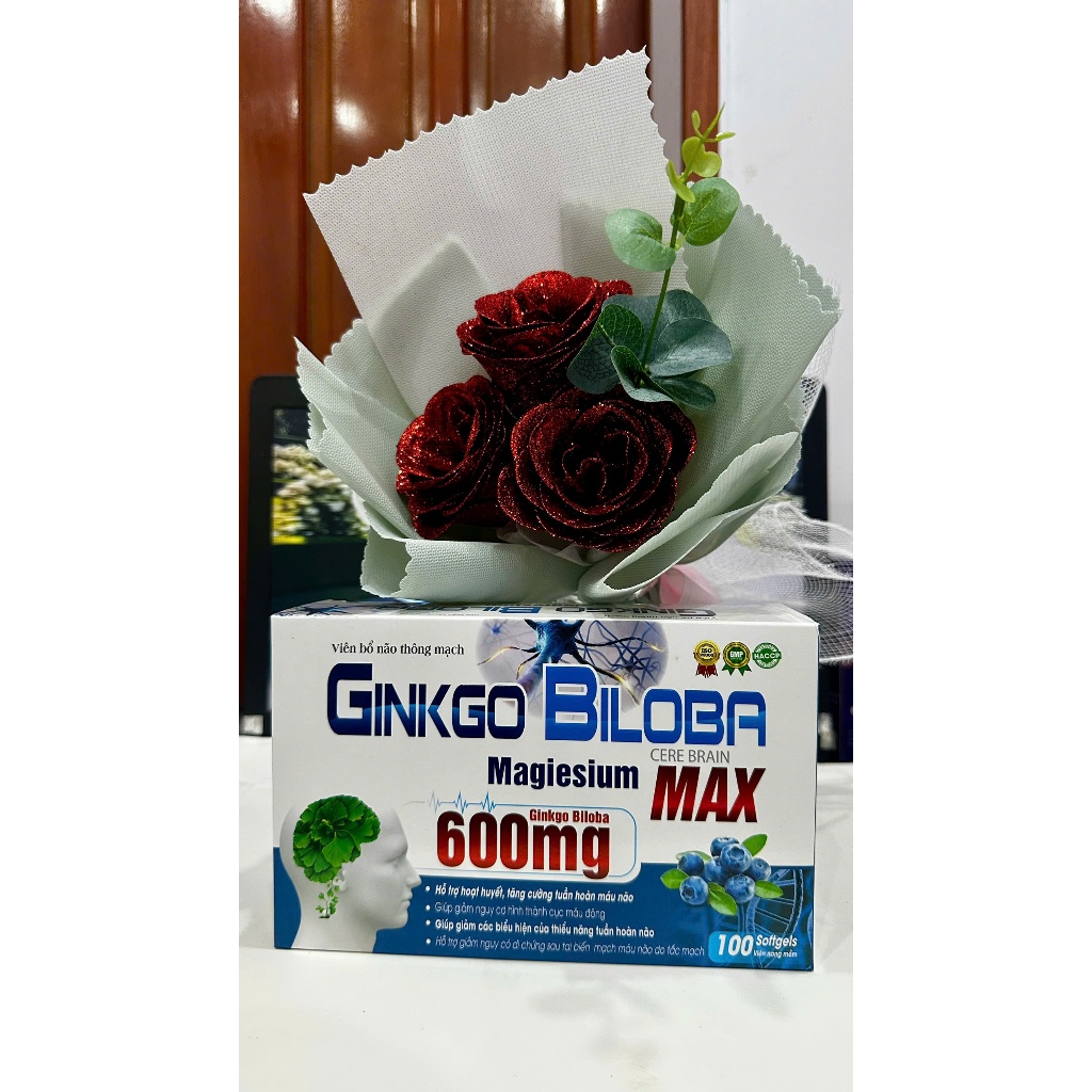 (MUA 3 TẶNG 1) Viên bổ não thông mạch GINkGO BILOBA Cere Brain Max giúp hoạt huyết dưỡng não Ginkgo 