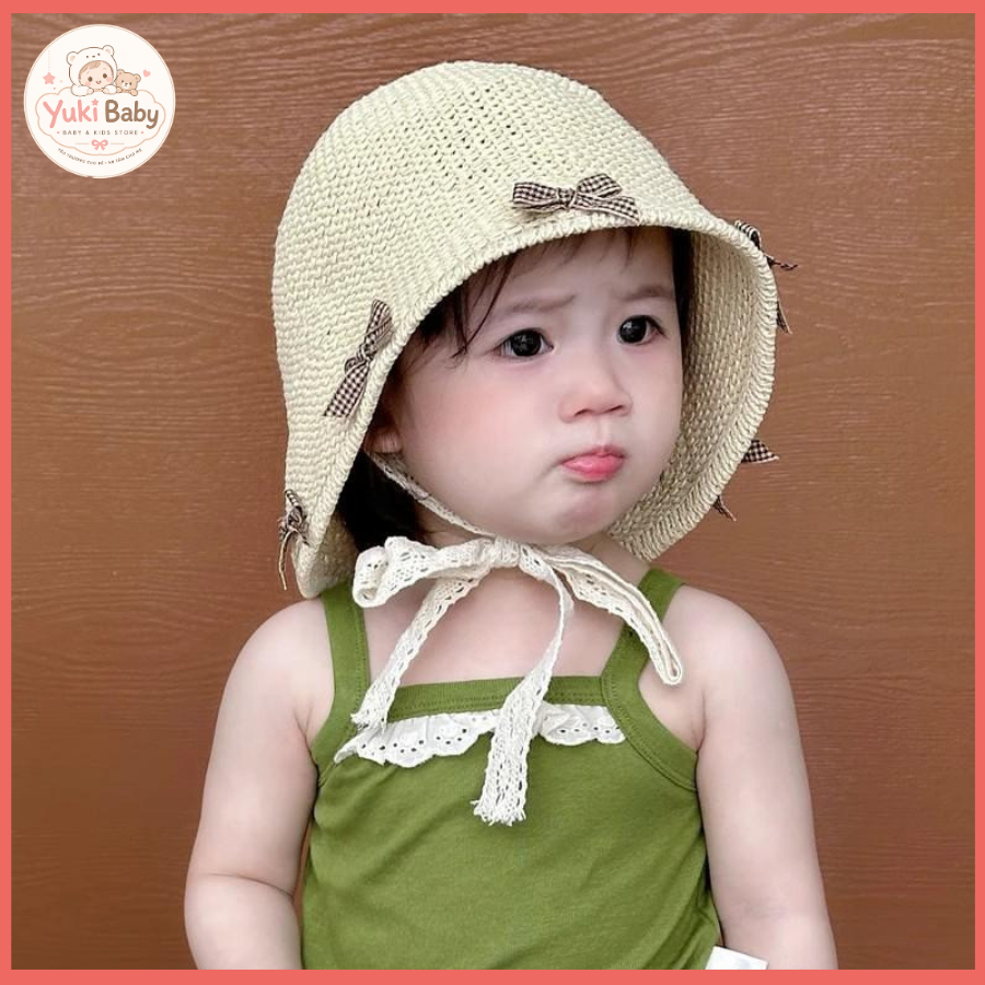 Mũ Tai Bèo Đan Nơ Cho Bé 2-6 Tuổi, Mũ Xinh Trend Hàn Quốc, Nhẹ Thoáng Dễ Thương 49-52cm [MH13]