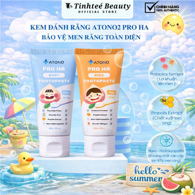 Kem đánh răng lợi khuẩn ATONO2 RO HA  Bảo vệ nướu và men răng toàn diện, phòng ngừa sâu răng cho bé từ sơ sinh 50g