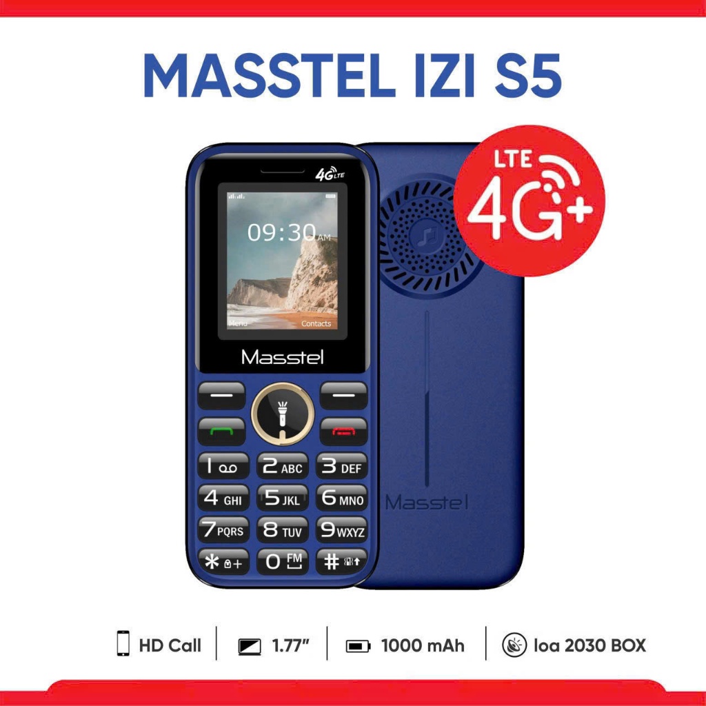 ĐIỆN THOẠI MASTEL IZI S5 4G – PIN TRÂU, LOA TO, CHỮ LỚN, 2 SIM