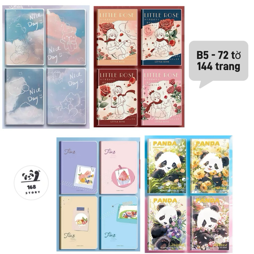 [ B5 144Tr ] Sổ Ghi Chép , Sổ Ghi Chú B5 72 Tờ / 144 Trang Bìa Da Chống Tấm Nước , Sổ Học Sinh Sinh 