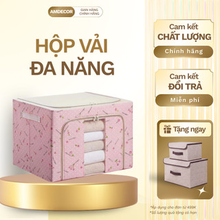 [LOẠI 1] Hộp Vải Đựng Đồ Khung Thép Cao Cấp – Đựng Quần Áo, Chăn Màn, Gấp Gọn Tiện Lợi