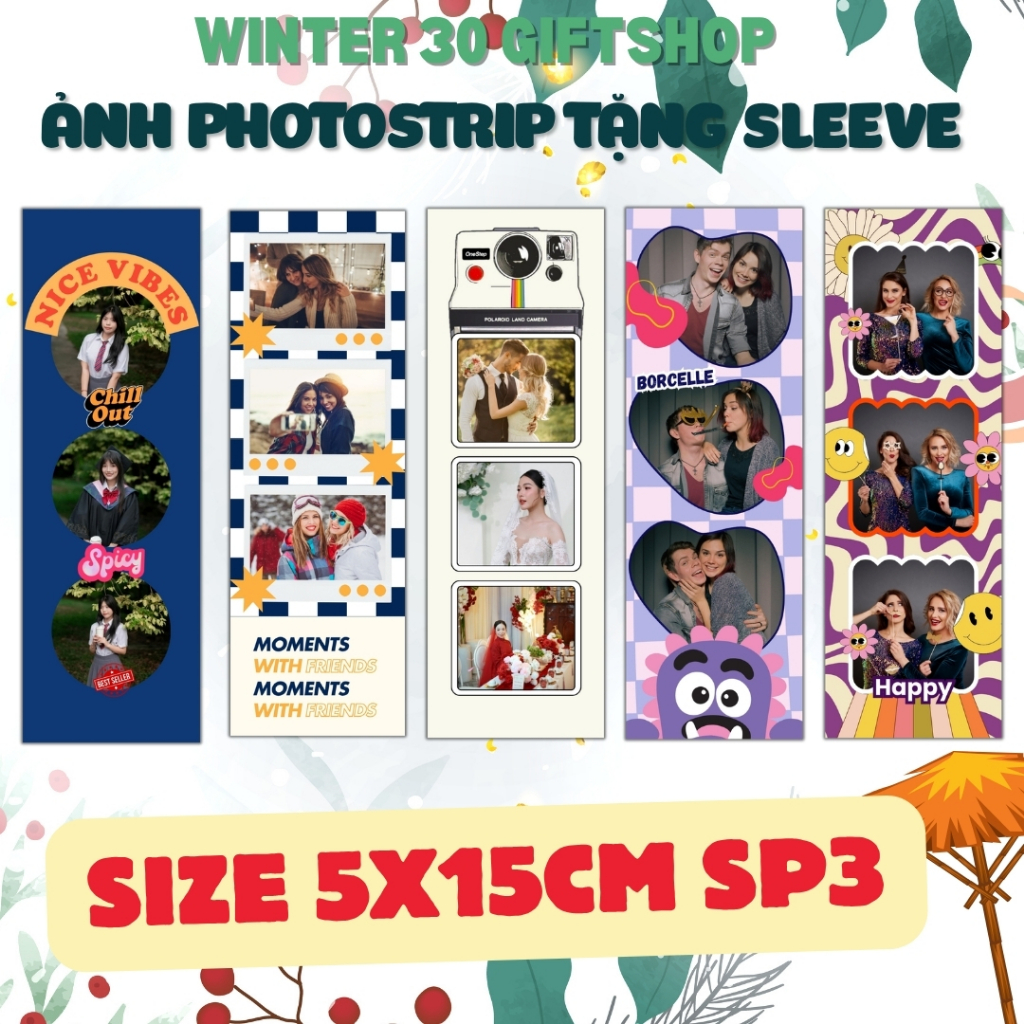 In Photostrip 3 Ảnh Theo Yêu Cầu Nam Châm - Ảnh photo strip Tặng Sleeve - Mar10 Gift Shop