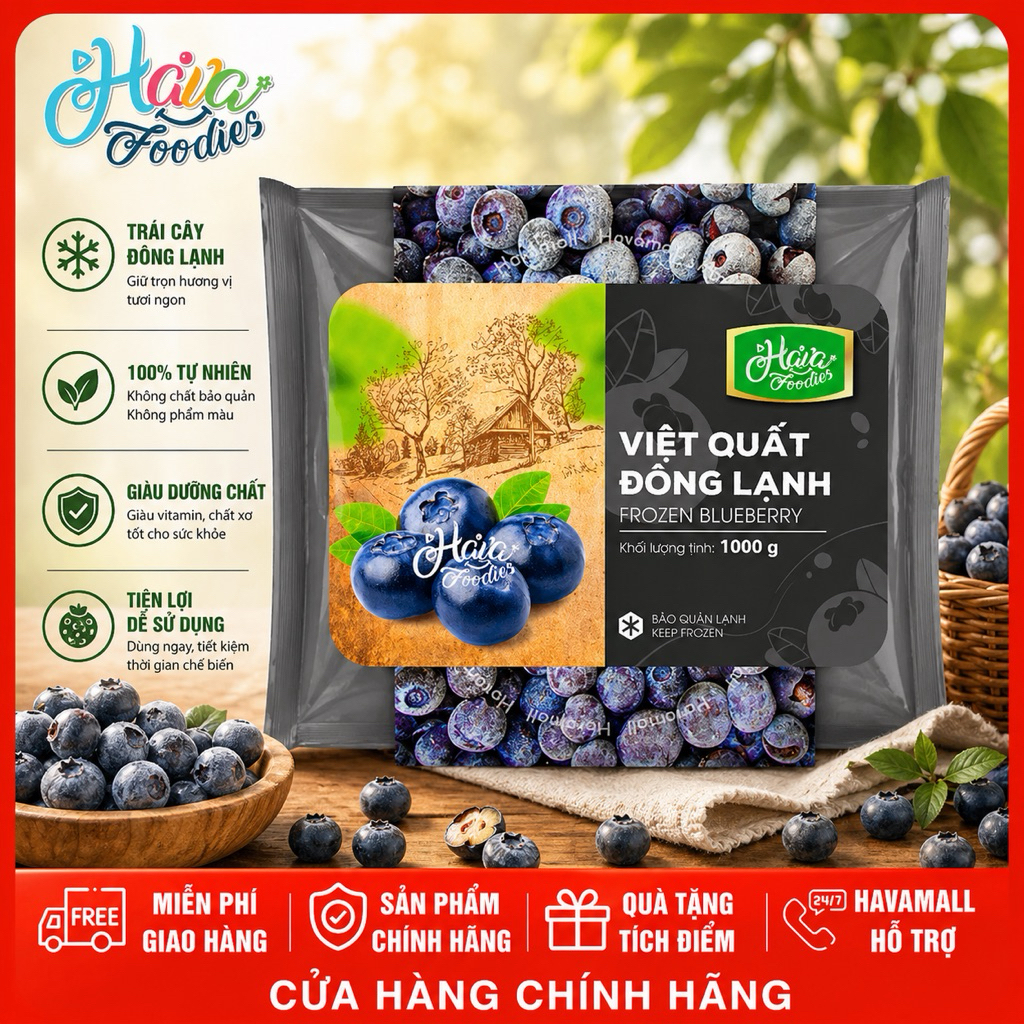 [CHỈ GIAO HCM] Việt Quất Đông Lạnh V-Safefood – Frozen Blueberries