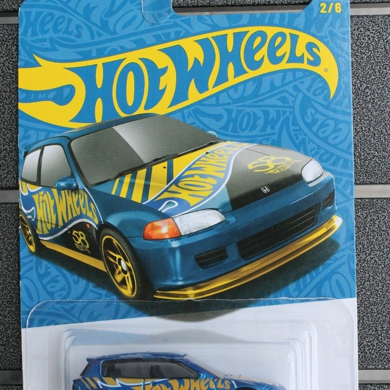 Hot Wheels '92 Honda Civic EG 1:64 Diecast Car Mattel JDM Blue Custom