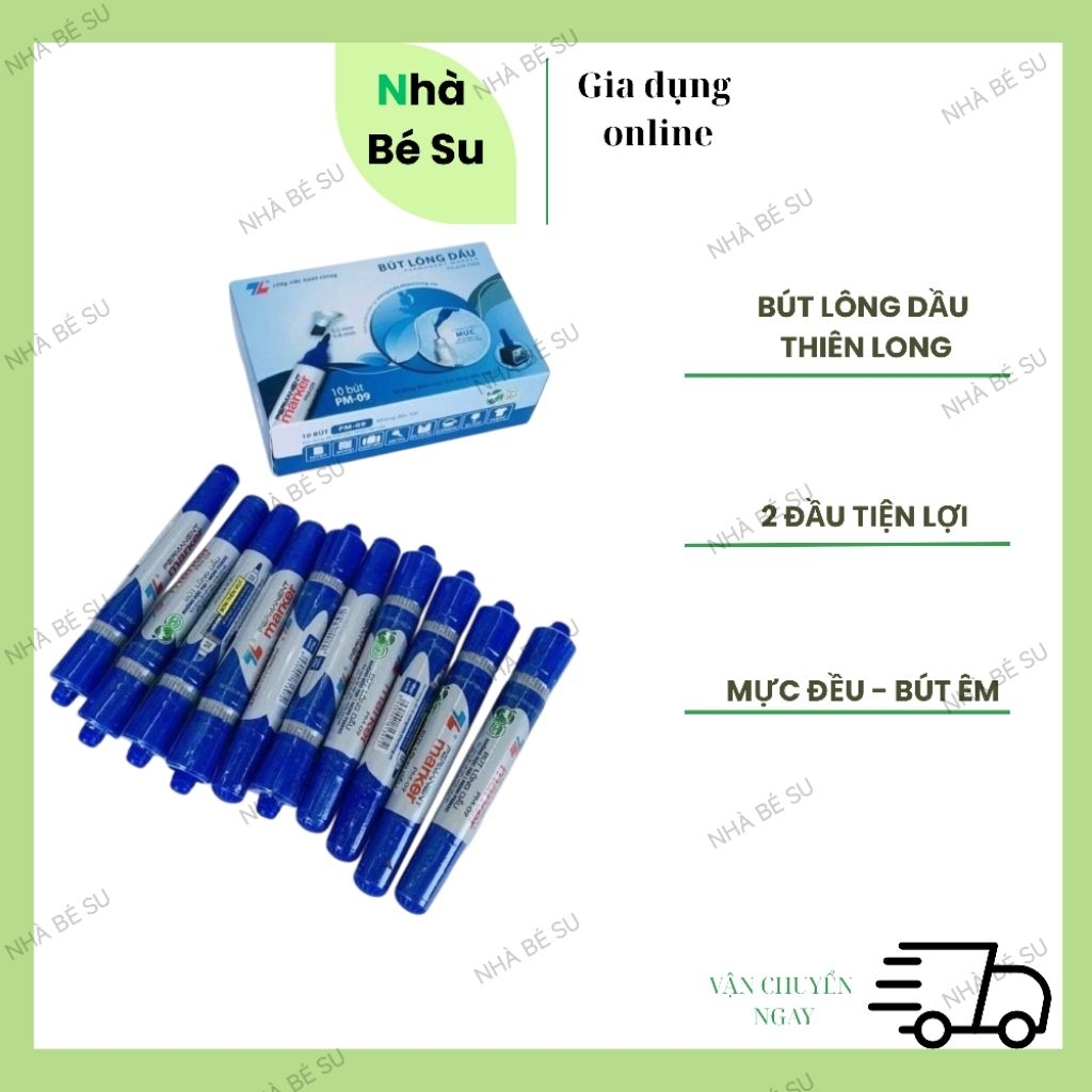 Combo 2 Cây bút Lông Dầu PM-09 Mực Xanh