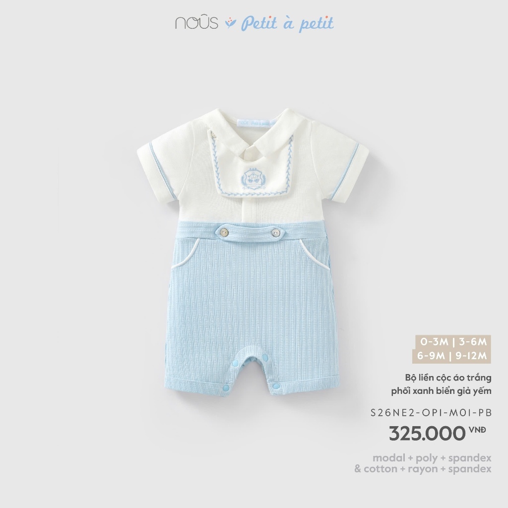 [Nous](0M-9M) Bộ body Nous cho bé trai BST năm 2026