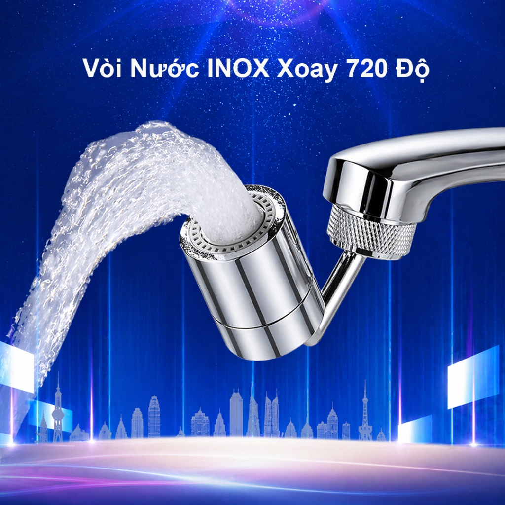 Đầu Nối Vòi Rửa Chén Bát Xoay 360 Độ
