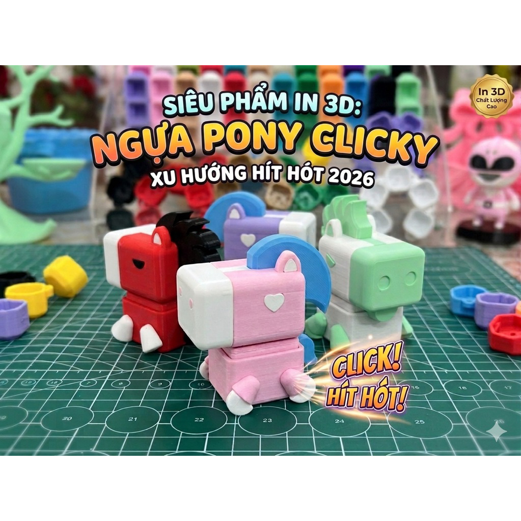 NGỰA PONY CLICKY in 3D