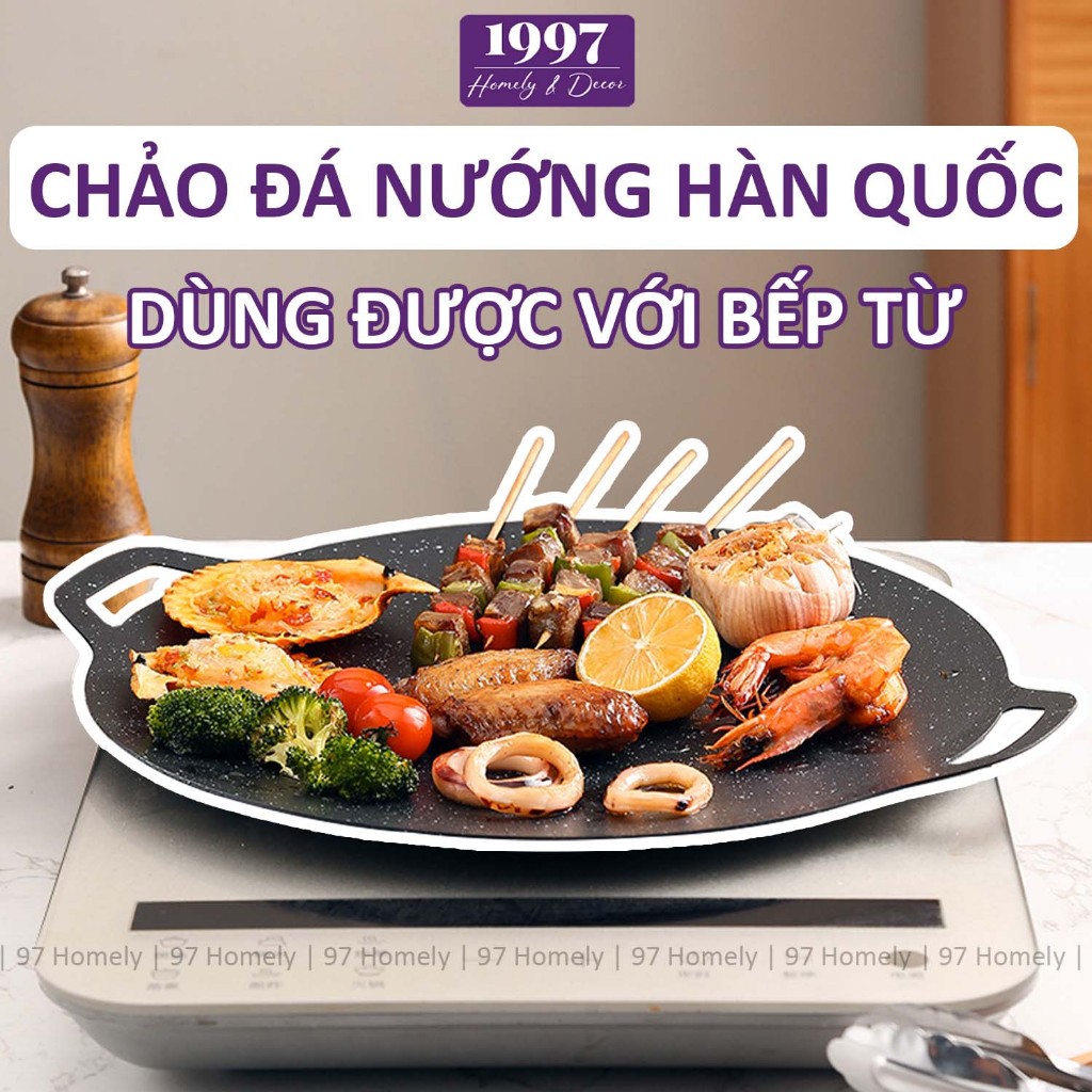 Chảo Nướng Bếp Từ Chống Dính Có Rãnh Ráo Dầu 97HOMELY Thích Hợp Với Mọi Loại Bếp DT240301101