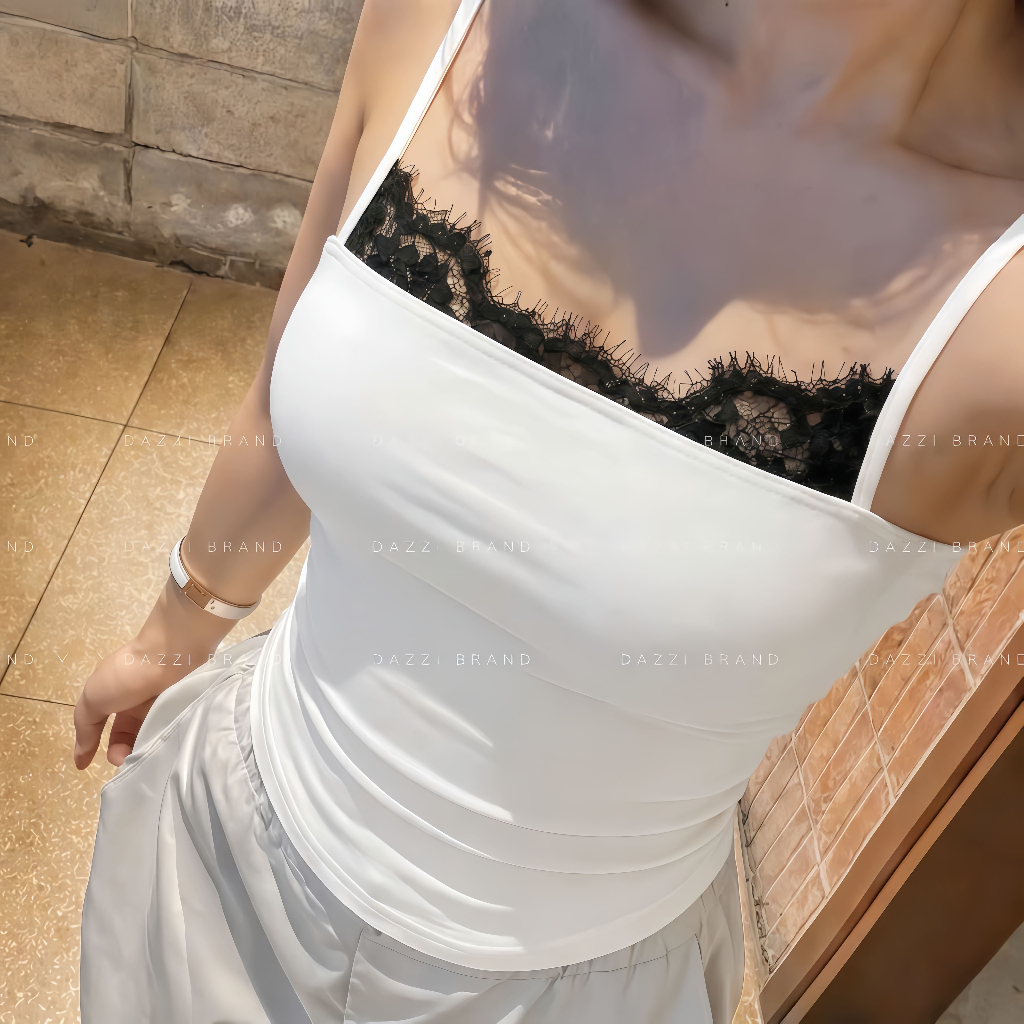 [DEAL HÈ 2026] Áo 2 dây phối ren chất cotton DAZZI women A088 | BigBuy360 - bigbuy360.vn