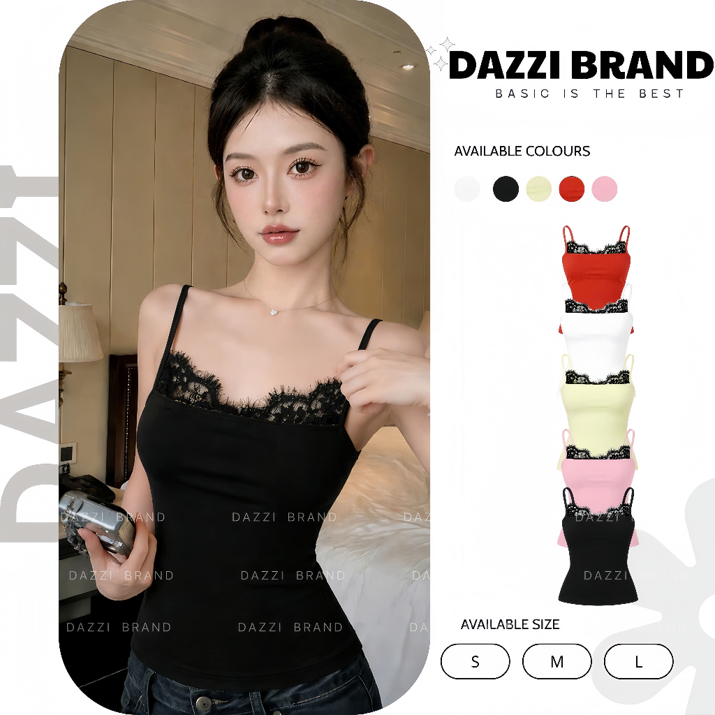 [DEAL HÈ 2026] Áo 2 dây phối ren chất cotton DAZZI women A088 | BigBuy360 - bigbuy360.vn
