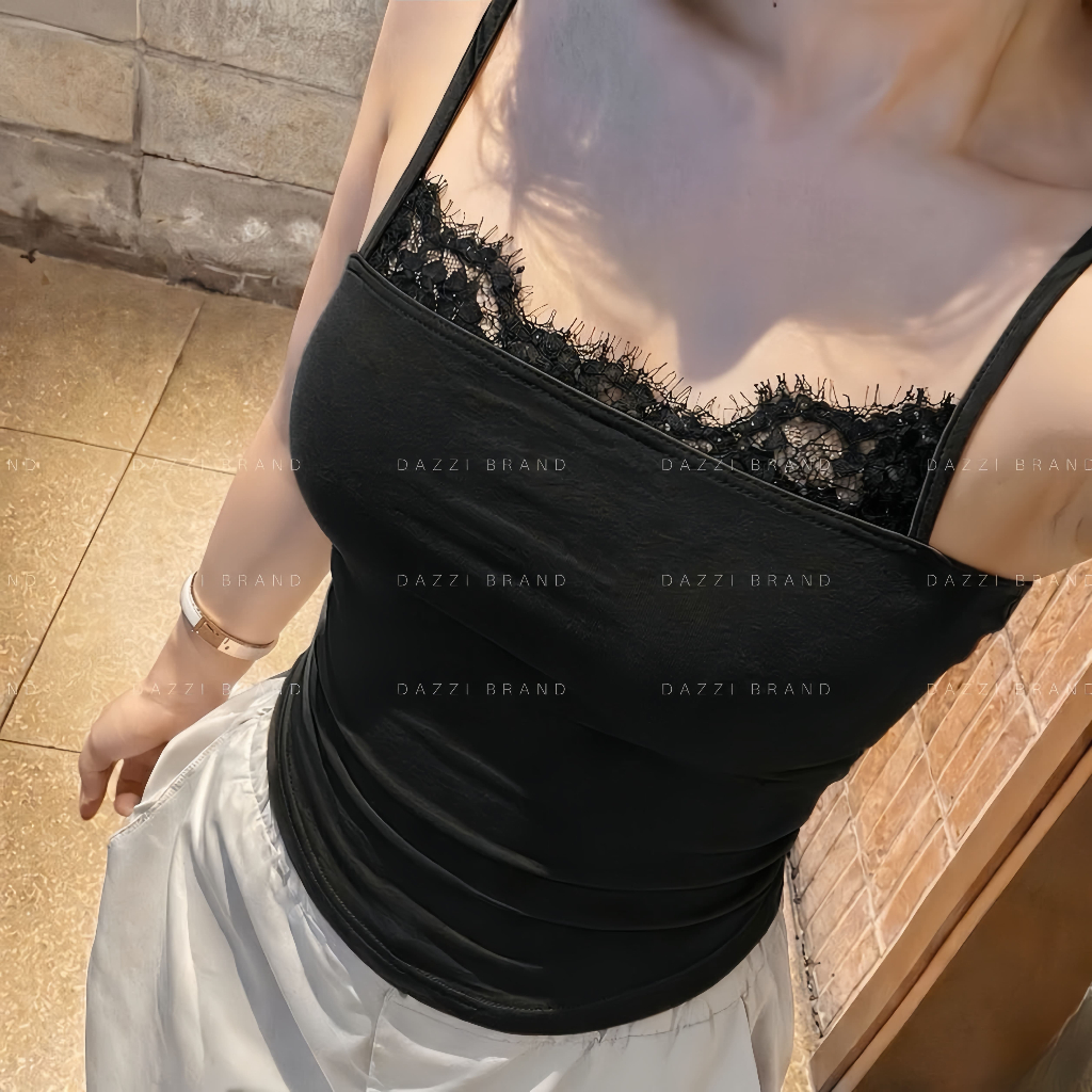 [DEAL HÈ 2026] Áo 2 dây phối ren chất cotton DAZZI women A088 | BigBuy360 - bigbuy360.vn