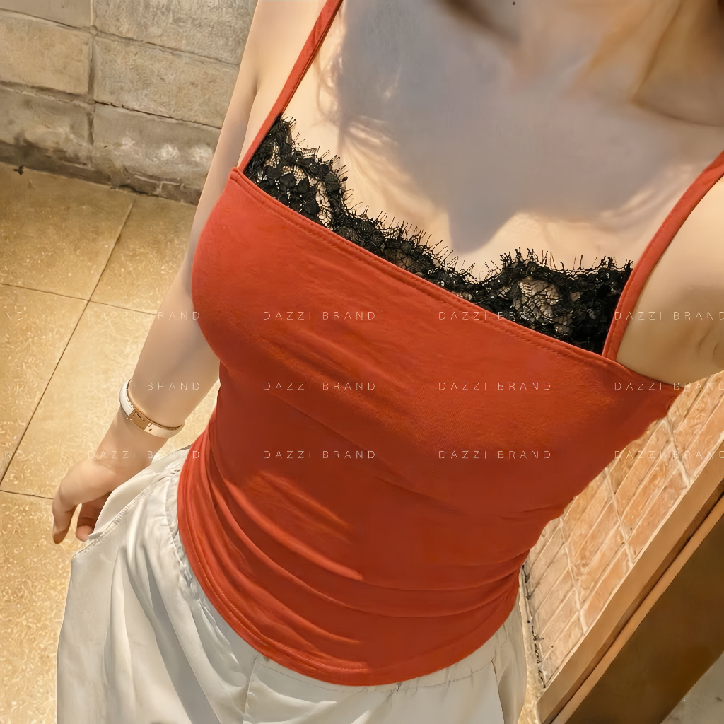 [DEAL HÈ 2026] Áo 2 dây phối ren chất cotton DAZZI women A088 | BigBuy360 - bigbuy360.vn
