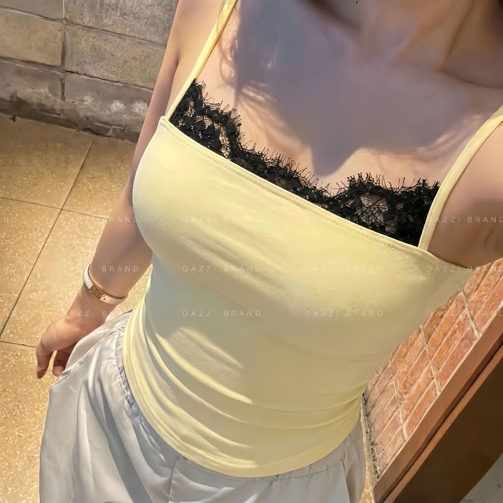 [DEAL HÈ 2026] Áo 2 dây phối ren chất cotton DAZZI women A088 | BigBuy360 - bigbuy360.vn