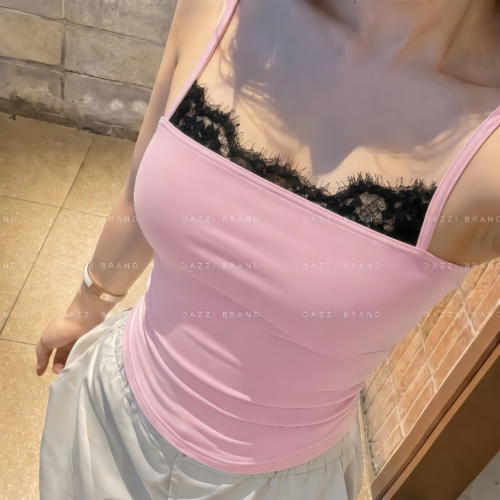 [DEAL HÈ 2026] Áo 2 dây phối ren chất cotton DAZZI women A088 | BigBuy360 - bigbuy360.vn