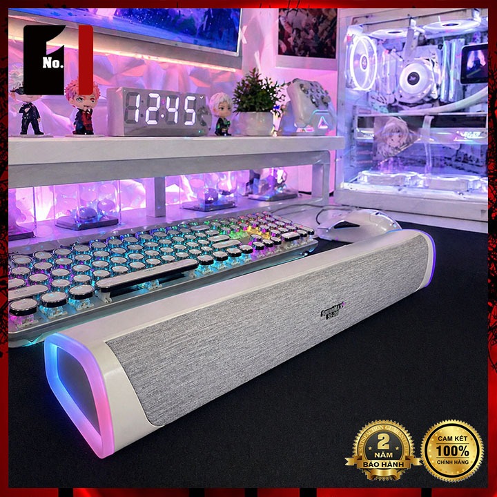 Loa Thanh Máy Tính Soundbar Màu Trắng Bluetooth Để Bàn SOUNDMAX SB-201 Led Rgb Loa Vi Tính Bass Lớn 