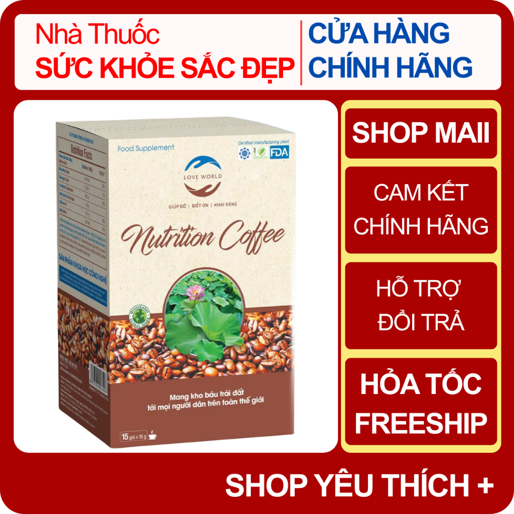 Cà phê Love World Chính Hãng NUTRITION COFFEE LOVE WORLD - 15 Gói