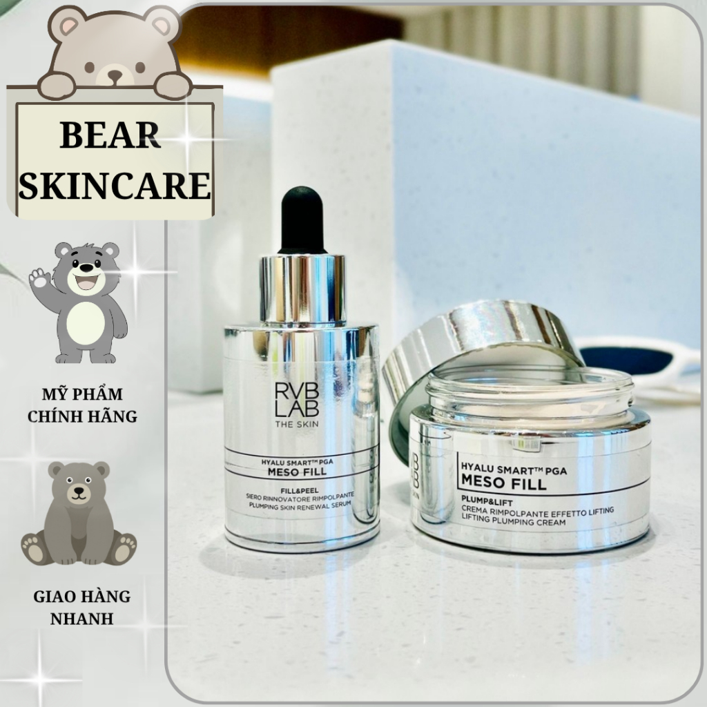 (Công ty) Kem và serum RVB LAB The Skin Meso Fill giúp tái tạo, trẻ hóa da, sáng da combo