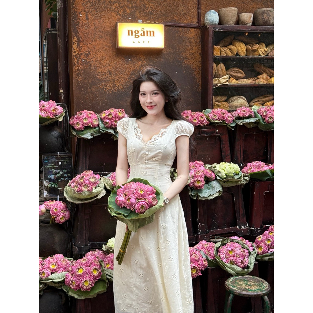 Hạnh sino. Váy thô boi mềm mỏng cánh tiên phù hợp mùa hè