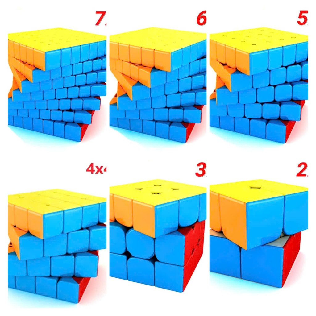Bộ Rubik Từ 2x2 Đến 8x8 – Khối Lập Phương Trí Tuệ Tốc Độ Cao, Xoay Mượt, Chống Kẹt