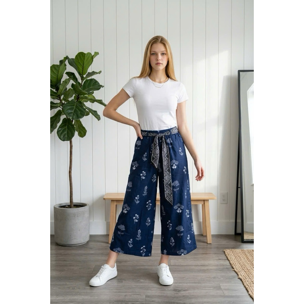quần 9 tấc nữ hoạ tiết