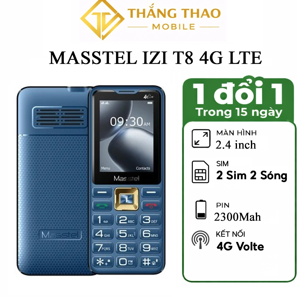 ĐIỆN THOẠI MASTEL IZI T8 4G – PIN KHỦNG, LOA TO, CHỮ LỚN, 2 SIM