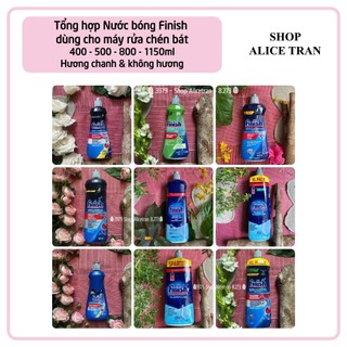 1150ml, 800ml, 750ml, 400ml & eco 0% 400ml chai nước bóng finish klarspüler, chất trợ xả dùng cho máy rửa chén bát