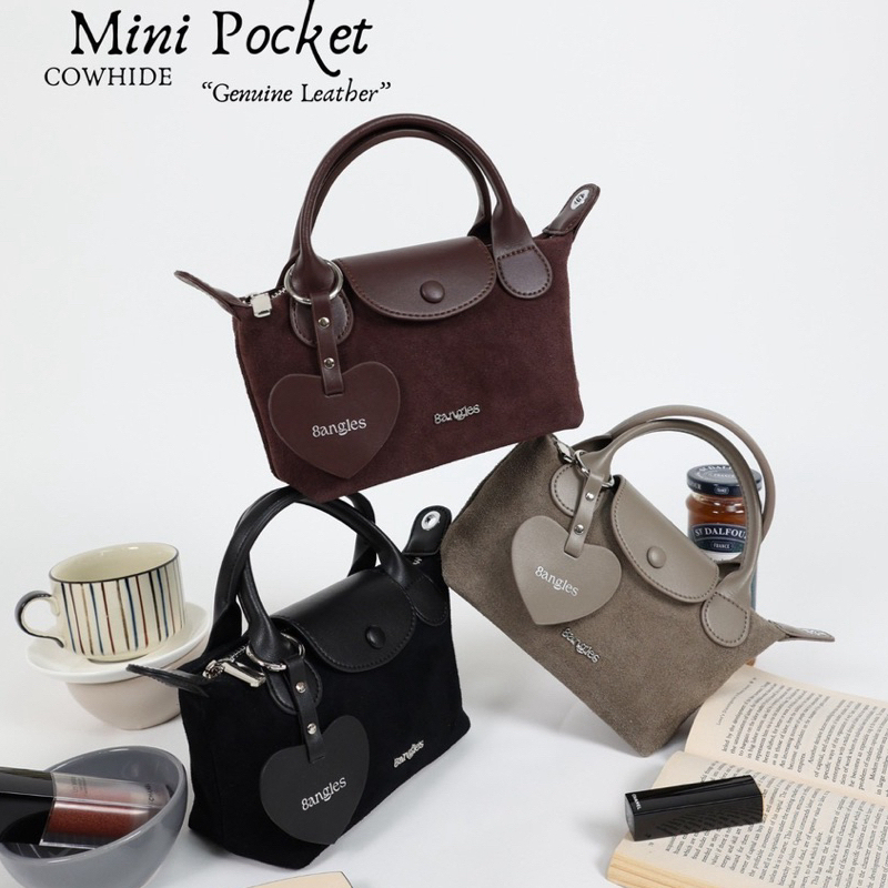 [SẴN] Túi Ví Mini Pocket 8angles Cowhide 8inch Chất Da Bò Thật Siêu Mềm Siêu Bền
