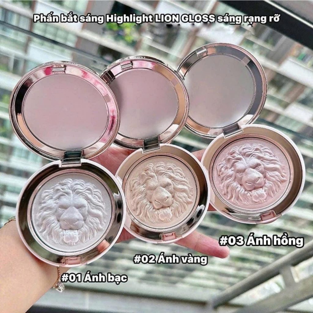 Phấn Bắt Sáng Lion Highlight Lion Gloss Powder Mềm Mịn, Siêu Sang Chảnh, Bắt Sáng Sư Tử