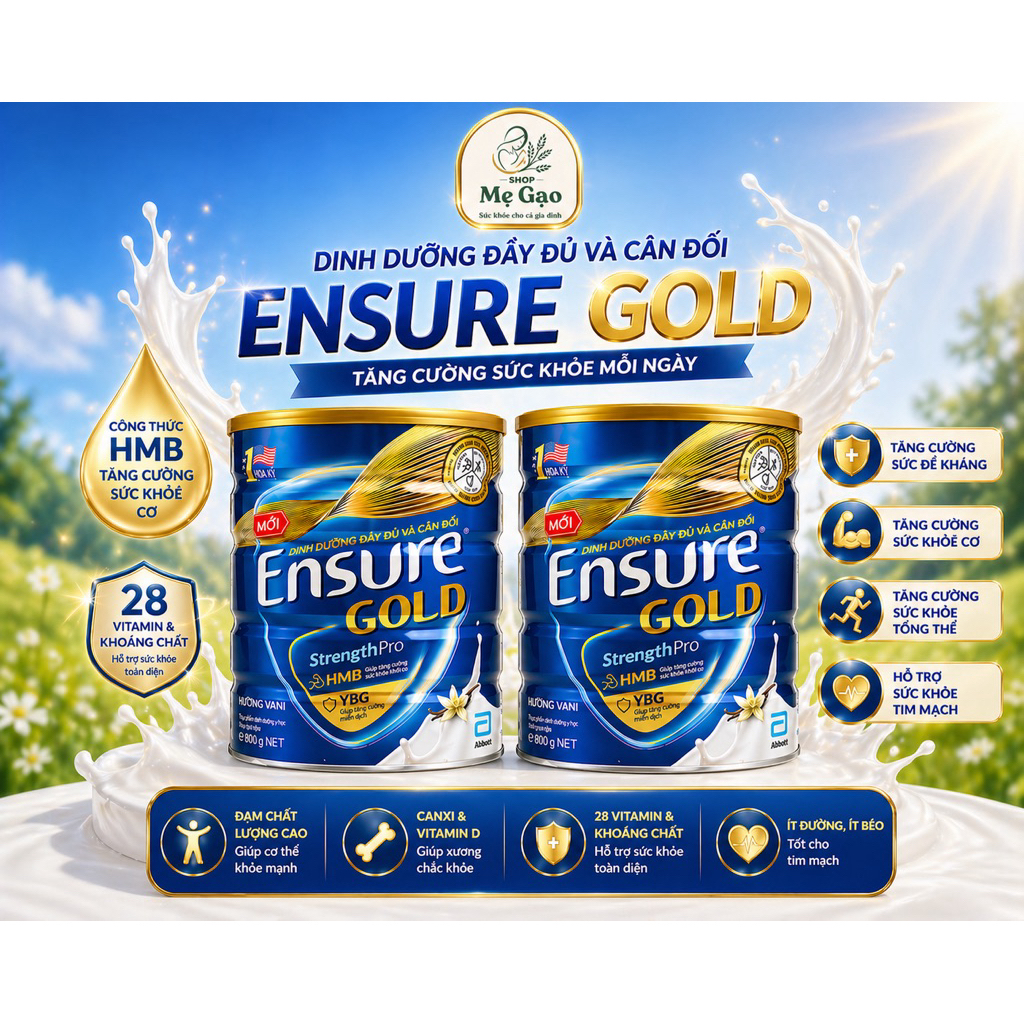 Sữa bột Ensure Gold Abbott hương vani 800g