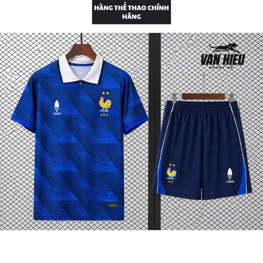 Bộ quần áo bóng đá ĐT Pháp 2025/26 . Vải thái cao cấp, logo thêu - VH SPORT ID