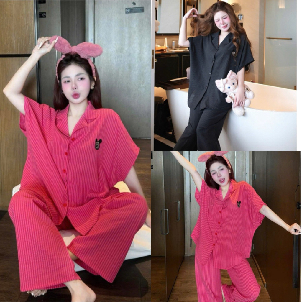 Set Bộ Ngủ Nữ , Set Bộ Ngủ Pijama Cổ B Phom Thụng