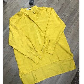 Áo Sơ Mi Cổ Trụ Vàng Công Sở Hiệu K Cavina Freesize (Giá thanh lý)