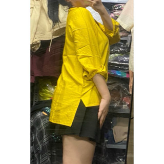 Áo Sơ Mi Cổ Trụ Vàng Công Sở Hiệu K Cavina Freesize (Giá thanh lý)