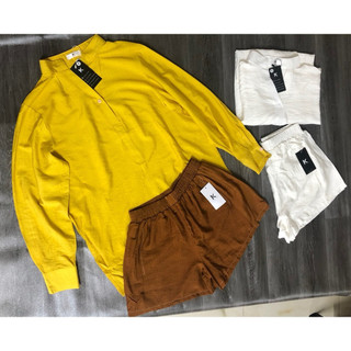 Áo Sơ Mi Cổ Trụ Vàng Công Sở Hiệu K Cavina Freesize (Giá thanh lý)