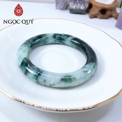 Vòng cẩm thạch A Myanmar - Ngọc phỉ thúy type A bản tròn sơn thủy hoa bay ni 51-56 mm  LM93 - Ngoc Quý