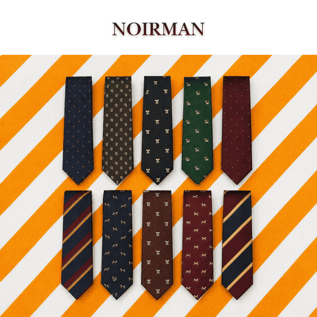 [NOIRMAN] Cà vạt nam giới vintage cao cấp phong cách quý ông | Carvat quý ông phong cách cổ điển