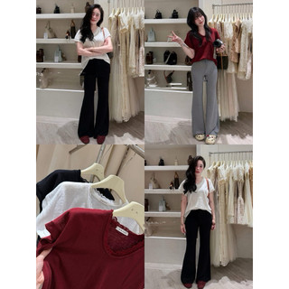 Áo phông giấy phối ren QCL1