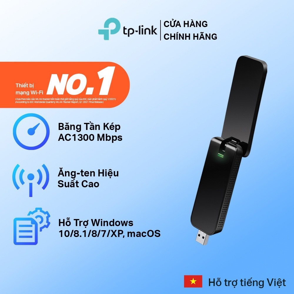 Bộ Thu Sóng Wifi USB TPLink Archer T4U Chuẩn AC 1300Mbps - T3U AC1300 - Bảo Hành 24 Tháng