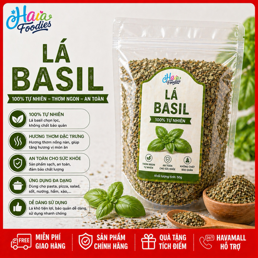 [Kèm Công Thức] Lá Basil Khô Ý 10gr