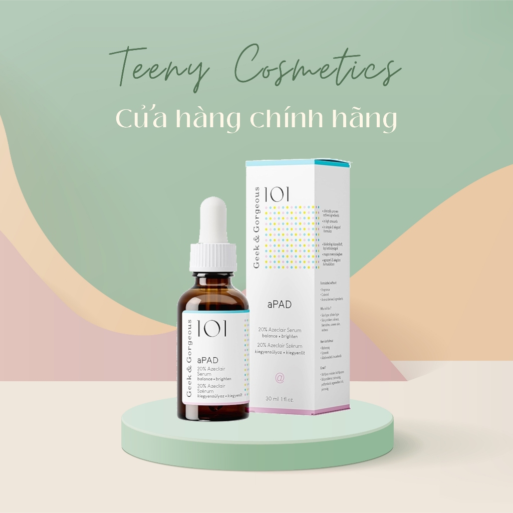 Serum Geek & Gorgeous aPAD 20% Azelaic Acid giảm mụn kiềm dầu làm đều màu da 30ml