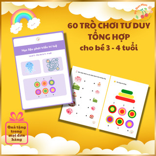 [3-4 Tuổi] Học Liệu Phát Triển Trí Tuệ Level 2 Cho Bé - 60 trò chơi trí tuệ phát triển tư duy