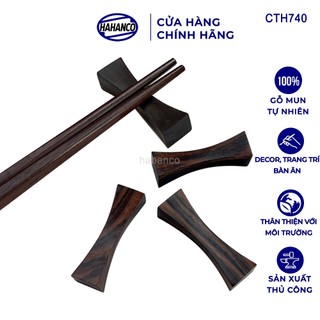 Bộ gác đũa gỗ trắc mun sọc hahanco tiện dụng và sang trọng trên bàn ăn- cth740