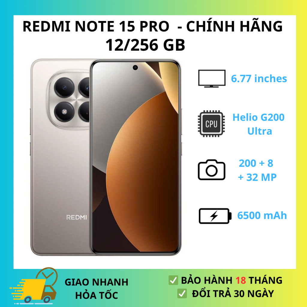 Điện Thoại Xiaomi Redmi Note 15 Pro 12GB 256GB - Hàng Việt Nam Chính Hãng | BigBuy360 - bigbuy360.vn