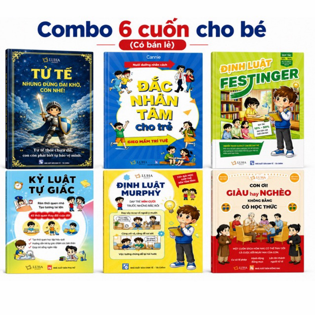 Sách - Định luật Murphy + Kỷ luật tự giác + Đắc nhân tâm + Tử tế +Giàu hay nghèo + Định luật Festing