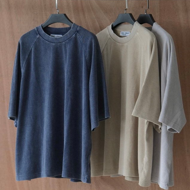 Áo phông tay raglan dáng boxy oversized vải waffle wash thêu logo 3 màu 21ST URBAN Boxfle