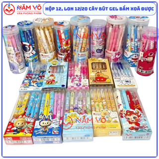 Bút Gel Bấm Xóa Được - Viết Gel Bấm Xóa Được Ngòi 0.5mm Nhiều Mẫu Dễ Thương (Mẫu Ngẫu Nhiên), Mực Đậm, Tươi Sáng